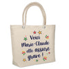 Sac Fête des Mères Mamie Famille Idée Cadeau anniversaire Noël Travail Boulot Métier Départ Retraite Collègue Femme cabas shopping plage