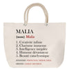 Sac Fête des Mères Mamie Famille Idée Cadeau anniversaire Noël Travail Boulot Métier Départ Retraite Collègue Femme cabas shopping plage