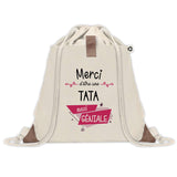 Sac à dos avec pochette Merci Tata Géniale