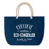 Sac de plage Bleu anse corde Certifié meilleur Eco-Conseiller