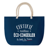 Sac de plage Bleu anse corde Certifié meilleur Eco-Conseiller