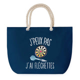 Sac de plage Bleu anse corde J'peux Pas Fléchettes