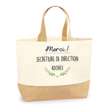 Sac Jute Fête des Mères Fêtes des Pères Mamie Papi Famille Idée Cadeau anniversaire Noël Travail Boulot Métier Départ Retraite Collègue Femme Homme