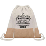 Sac Fête des Pères Papi Papa Cadeau anniversaire Noël Travail Boulot Métier Départ Retraite Collègue Homme cabas shopping plage