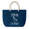 Sac de plage Bleu anse corde J'peux Pas Poney