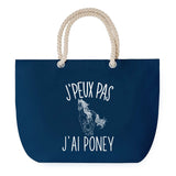 Sac de plage Bleu anse corde J'peux Pas Poney