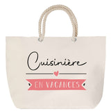 Sac Fête des Mères Mamie Famille Idée Cadeau anniversaire Noël Travail Boulot Métier Départ Retraite Collègue Femme cabas shopping plage