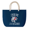 Sac de plage Bleu anse corde J'peux Pas Taekwondo