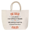 Sac Fête des Mères Mamie Famille Idée Cadeau anniversaire Noël Travail Boulot Métier Départ Retraite Collègue Femme cabas shopping plage
