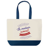 Sac de shopping bleu Avocat Meilleur du Monde