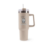 Mug isotherme Beige Flamant Rose Flemme J'peux pas