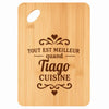 Planche bambou gravée personnalisée homme idée cadeau Fête des Pères apéro 30×20 prénom cuisine plateau fromage anniversaire noel papa papi 