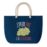 Sac de plage Bleu anse corde J'peux Pas Geocaching