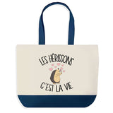 Sac de shopping bleu Hérisson c'est la Vie