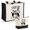 Cabas homme ou femme sac plage ou shopping tote bag pochette trousse Idée cadeau original pour anniversaire Noël travail départ retraite collègue famille fete des mères fetes des pères papa maman mamie papi