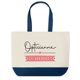 Sac de shopping bleu Opticienne en Vacances