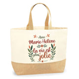 Sac Jute Fête des Mères Fêtes des Pères Mamie Papi Famille Idée Cadeau anniversaire Noël Travail Boulot Métier Départ Retraite Collègue Femme Homme