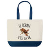 Sac de shopping bleu Coran c'est la Vie