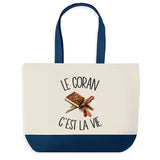 Sac de shopping bleu Coran c'est la Vie