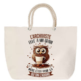 Sac Fête des Mères Mamie Famille Idée Cadeau anniversaire Noël Travail Boulot Métier Départ Retraite Collègue Femme cabas shopping plage