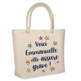 Sac Fête des Mères Mamie Famille Idée Cadeau anniversaire Noël Travail Boulot Métier Départ Retraite Collègue Femme cabas shopping plage