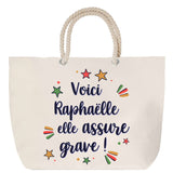 Sac Fête des Mères Mamie Famille Idée Cadeau anniversaire Noël Travail Boulot Métier Départ Retraite Collègue Femme cabas shopping plage
