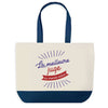 Sac de shopping bleu Juge Meilleure du Monde