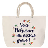 Sac Fête des Mères Mamie Famille Idée Cadeau anniversaire Noël Travail Boulot Métier Départ Retraite Collègue Femme cabas shopping plage