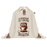 Sac à dos avec pochette Secrétaire Chouette Grain