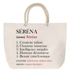 Sac Fête des Mères Mamie Famille Idée Cadeau anniversaire Noël Travail Boulot Métier Départ Retraite Collègue Femme cabas shopping plage