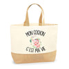 Sac Jute Fête des Mères Fêtes des Pères Mamie Papi Famille Idée Cadeau anniversaire Noël Travail Boulot Métier Départ Retraite Collègue Femme Homme