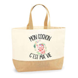 Sac Jute Fête des Mères Fêtes des Pères Mamie Papi Famille Idée Cadeau anniversaire Noël Travail Boulot Métier Départ Retraite Collègue Femme Homme