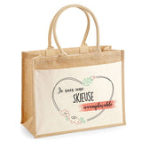 Sac Fête des Mères Mamie MAman Soeur Femme Famille Idée Cadeau anniversaire Noël Travail Boulot Métier Départ Retraite Collègue Femme cabas shopping plage