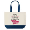 Sac de shopping bleu Merci Secrétaire de Direction Géniale