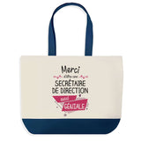 Sac de shopping bleu Merci Secrétaire de Direction Géniale