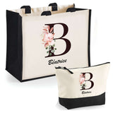 Cabas femme sac plage ou shopping tote bag pochette trousse Idée cadeau original pour anniversaire Noël travail départ retraite collègue famille fete des mères maman mamie