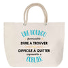 Sac Fête des Mères Mamie Famille Idée Cadeau anniversaire Noël Travail Boulot Métier Départ Retraite Collègue Femme cabas shopping plage