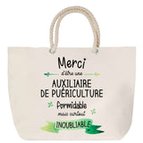 Sac Fête des Mères Mamie Famille Idée Cadeau anniversaire Noël Travail Boulot Métier Départ Retraite Collègue Femme cabas shopping plage