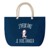 Sac de plage Bleu anse corde J'peux Pas Danse Licorne