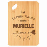 Planche bambou gravée personnalisée femme idée cadeau Fête des Mères apéro 30×20 prénom cuisine plateau fromage anniversaire noel maman mamie