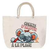 Sac Fête des Mères Mamie Famille Idée Cadeau anniversaire Noël Travail Boulot Métier Départ Retraite Collègue Femme cabas shopping plage