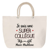 Sac Fête des Mères Mamie Famille Idée Cadeau anniversaire Noël Travail Boulot Métier Départ Retraite Collègue Femme cabas shopping plage