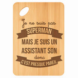 Planche bambou gravée personnalisée homme idée cadeau Fête des Pères apéro 30×20 prénom cuisine plateau fromage anniversaire noel papa papi 