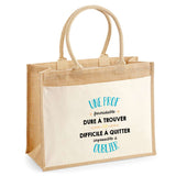 Sac Fête des Mères Mamie MAman Soeur Femme Famille Idée Cadeau anniversaire Noël Travail Boulot Métier Départ Retraite Collègue Femme cabas shopping plage