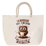 Sac Fête des Mères Mamie Famille Idée Cadeau anniversaire Noël Travail Boulot Métier Départ Retraite Collègue Femme cabas shopping plage