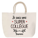 Sac Fête des Mères Mamie Famille Idée Cadeau anniversaire Noël Travail Boulot Métier Départ Retraite Collègue Femme cabas shopping plage