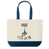 Sac de shopping bleu Paris c'est la Vie