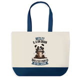 Sac de shopping bleu Wesley Panda Grain