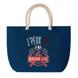 Sac de plage Bleu anse corde J'peux Pas Barbecue rouge