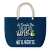 Sac de plage Bleu anse corde Serpent Travailler Dur